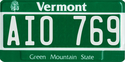 VT license plate AIO769