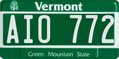 VT license plate AIO772