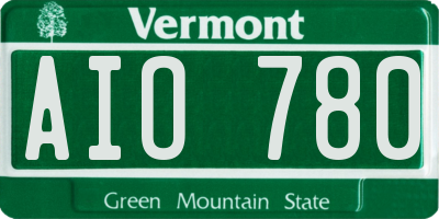 VT license plate AIO780