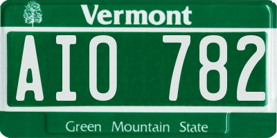VT license plate AIO782