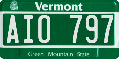 VT license plate AIO797