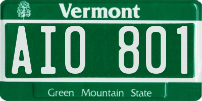 VT license plate AIO801