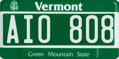 VT license plate AIO808