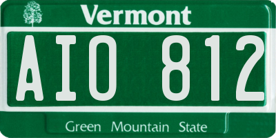 VT license plate AIO812