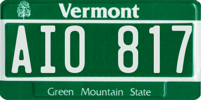 VT license plate AIO817