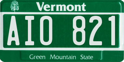VT license plate AIO821
