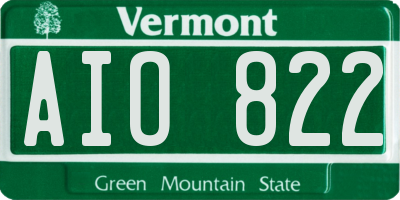 VT license plate AIO822