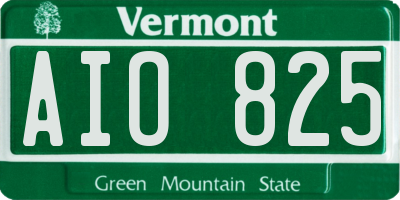 VT license plate AIO825
