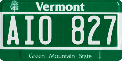 VT license plate AIO827