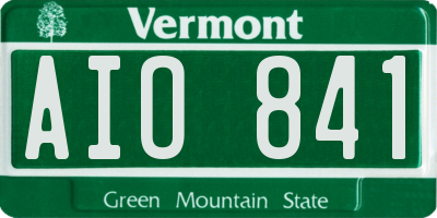 VT license plate AIO841