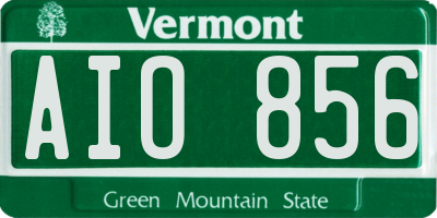 VT license plate AIO856