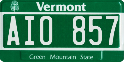 VT license plate AIO857