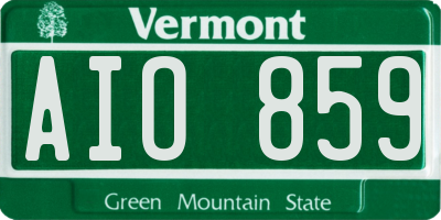 VT license plate AIO859