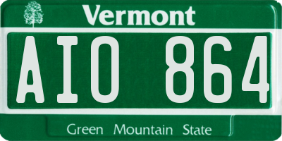 VT license plate AIO864