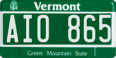 VT license plate AIO865