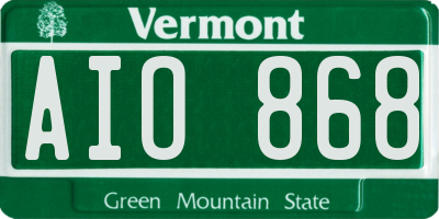 VT license plate AIO868