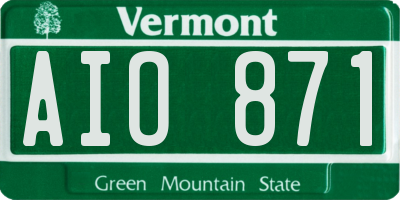 VT license plate AIO871
