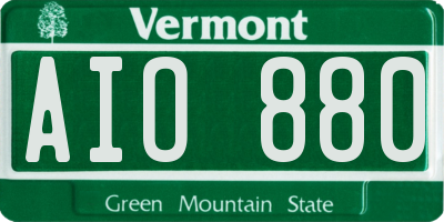 VT license plate AIO880