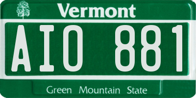 VT license plate AIO881