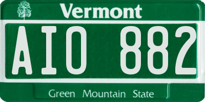 VT license plate AIO882
