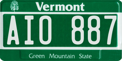 VT license plate AIO887