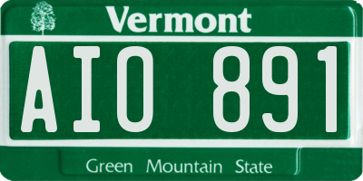 VT license plate AIO891