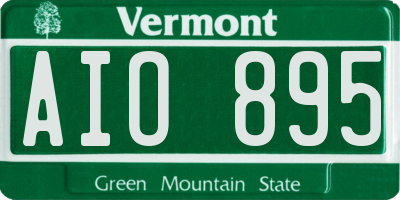 VT license plate AIO895