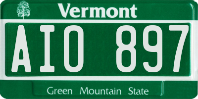 VT license plate AIO897