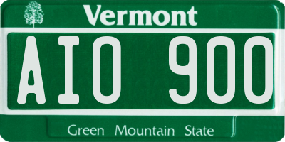 VT license plate AIO900