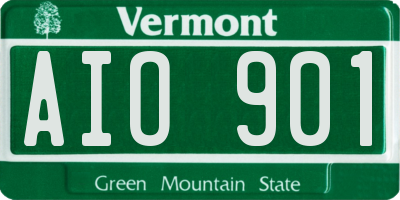 VT license plate AIO901
