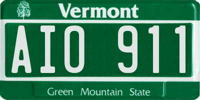 VT license plate AIO911