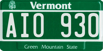 VT license plate AIO930