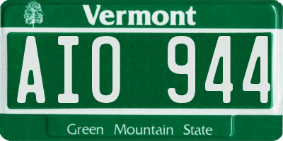 VT license plate AIO944