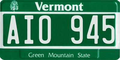 VT license plate AIO945