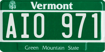 VT license plate AIO971