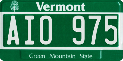 VT license plate AIO975