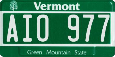 VT license plate AIO977