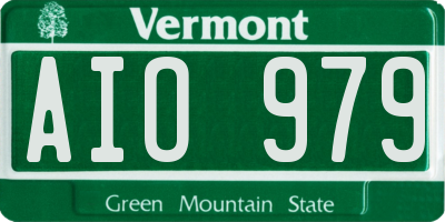 VT license plate AIO979