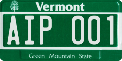 VT license plate AIP001