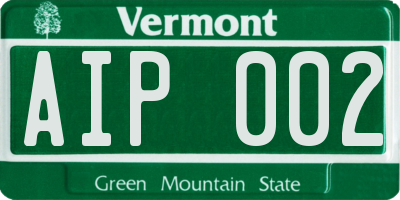 VT license plate AIP002