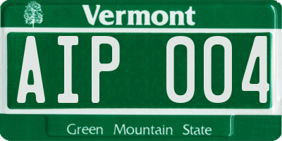 VT license plate AIP004