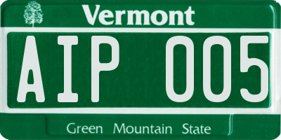 VT license plate AIP005