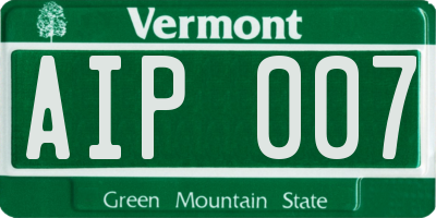 VT license plate AIP007