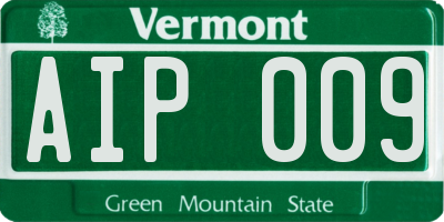VT license plate AIP009