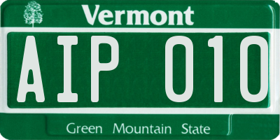 VT license plate AIP010