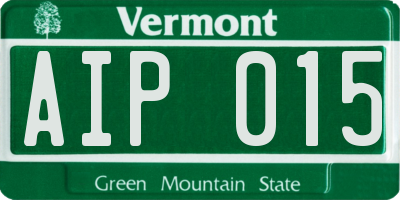 VT license plate AIP015