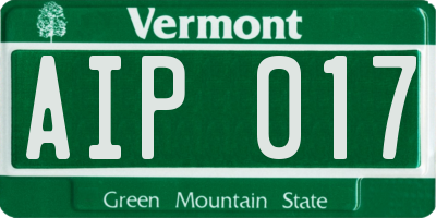 VT license plate AIP017