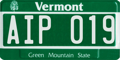 VT license plate AIP019