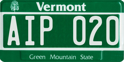 VT license plate AIP020