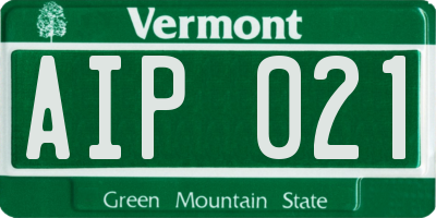 VT license plate AIP021